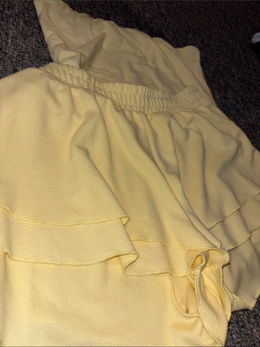 Yellow Two-Piece Ruffle Lounge Set - Picture 4 of 4